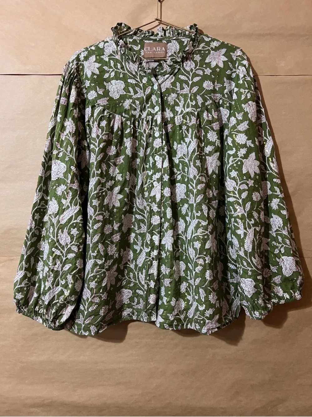 CLARA Olive Green Floral Maxi Skirt - Picture 3 of 15